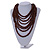 Multistrand Layered Bib Style Wood Bead Necklace In Brown - 40cm Shortest/ 70cm Longest Strand - view 2