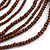 Multistrand Layered Bib Style Wood Bead Necklace In Brown - 40cm Shortest/ 70cm Longest Strand - view 4