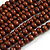 Multistrand Layered Bib Style Wood Bead Necklace In Brown - 40cm Shortest/ 70cm Longest Strand - view 5