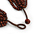 Multistrand Layered Bib Style Wood Bead Necklace In Brown - 40cm Shortest/ 70cm Longest Strand - view 6
