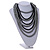 Multistrand Layered Bib Style Wood Bead Necklace In Black/ Grey - 40cm Shortest/ 70cm Longest Strand - view 2