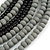 Multistrand Layered Bib Style Wood Bead Necklace In Black/ Grey - 40cm Shortest/ 70cm Longest Strand - view 4