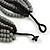 Multistrand Layered Bib Style Wood Bead Necklace In Black/ Grey - 40cm Shortest/ 70cm Longest Strand - view 6