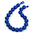 Chunky Royal Blue Glass Bead Ball Necklace - 54cm Long - view 3