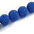 Chunky Royal Blue Glass Bead Ball Necklace - 54cm Long - view 6