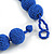 Chunky Royal Blue Glass Bead Ball Necklace - 54cm Long - view 7