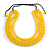 Chunky 3 Strand Layered Resin Bead Cord Necklace In Lemon Yellow - 60cm up to 70cm Adjustable