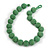 Chunky Apple Green Glass Bead Ball Necklace - 54cm Long