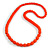 Orange Resin Bead Long Necklace - 86cm Long