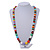 Multicoloured Resin Bead Long Necklace - 86cm Long - view 2