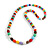 Multicoloured Resin Bead Long Necklace - 86cm Long - view 3