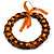 Brown Wood Ring with Orange Silk Ribbon Necklace - 49cm L/ 20cm L Ribbon Ext - view 4