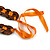 Brown Wood Ring with Orange Silk Ribbon Necklace - 49cm L/ 20cm L Ribbon Ext - view 7