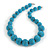 Chunky Light Blue Glass Bead Ball Necklace with Silver Tone Clasp - 60cm L - view 4