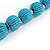 Chunky Light Blue Glass Bead Ball Necklace with Silver Tone Clasp - 60cm L - view 8