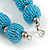 Chunky Light Blue Glass Bead Ball Necklace with Silver Tone Clasp - 60cm L - view 5