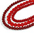 3 Strand Dark Red Resin Bead Black Cord Necklace - 80cm L - Chunky - view 4