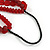 3 Strand Dark Red Resin Bead Black Cord Necklace - 80cm L - Chunky - view 6