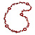 Long Red Pearl, Shell and Resin Ring with Silver Tone Chain Necklace - 104cm Long - view 3