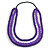 3 Strand Purple Resin Bead Black Cord Necklace - 80cm L - Chunky