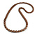 Long Chunky Resin Bead Necklace In Milk Chocolate Brown - 86cm Long