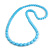 Long Chunky Resin Bead Necklace In Light Blue - 86cm Long