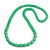 Long Chunky Resin Bead Necklace In Light Green - 86cm Long