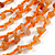 Statement Long Layered Multistrand Glass Bead and Semiprecious Stone Necklace In Orange - 84cm Long - view 3