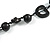 Black Bone and Wood Bead Cotton Cord Long Necklace - 80cm Long - view 4