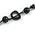 Black Bone and Wood Bead Cotton Cord Long Necklace - 80cm Long - view 5