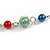 Long Multicoloured Glass and Shell Bead with Silver Tone Metal Wire Element Necklace - 120cm L - view 6