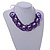 Contemporary Acrylic Ring Bib with Silk Ribbon Necklace in Purple - 46cm Long - view 2