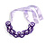 Contemporary Acrylic Ring Bib with Silk Ribbon Necklace in Purple - 46cm Long - view 3