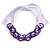 Contemporary Acrylic Ring Bib with Silk Ribbon Necklace in Purple - 46cm Long - view 4