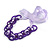 Contemporary Acrylic Ring Bib with Silk Ribbon Necklace in Purple - 46cm Long - view 6