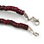 Cherry Red/ Burgundy Red Wood Button & Bead Chunky Necklace - 60cm Long - view 5