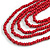 Layered Multistrand Red Wood Bead Black Cord Necklace - 100cm L - view 4