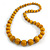 Dusty Yellow Graduated Wooden Bead Necklace - 70cm Long