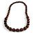 Brown Graduated Wooden Bead Necklace - 70cm Long - view 3