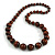 Brown Graduated Wooden Bead Necklace - 70cm Long - view 5
