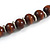 Brown Graduated Wooden Bead Necklace - 70cm Long - view 7