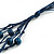 Dark Blue Wood Beaded Cotton Cord Necklace - 80cm Length - view 5