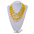 Sunny Yellow Glass Bead/ Semiprecious Stone Multistrand Necklace - 60cm Long - view 2