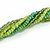 Lime/ Grass Green Glass Multistrand Twisted Necklace - 45cm L/ 7cm Ext - view 3