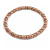 Peach Orange Acrylic Bead and Metal Ring Stretch Necklace In Silver Tone - 38cm L