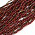 Statement Multistrand Brown Glass Bead Necklace with Wood Closure - 60cm Long - view 4