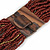 Statement Multistrand Brown Glass Bead Necklace with Wood Closure - 60cm Long - view 7
