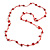 Delicate Ceramic Bead and Glass Nugget Cord Long Necklace In Red - 96cm Long