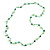 Delicate Ceramic Bead and Glass Nugget Cord Long Necklace In Green - 96cm Long - view 4