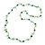 Delicate Ceramic Bead and Glass Nugget Cord Long Necklace In Green - 96cm Long